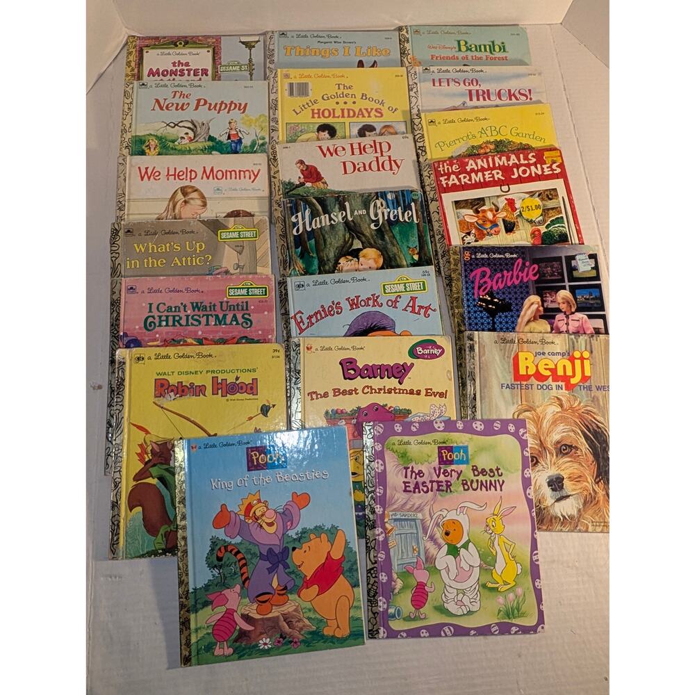 Lot 20 Vtg 60's - 90's Little Golden Books Bambi Barbie